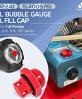 Oil Level Sight Glass With Gasket And Oil Fill Cap Kit for pumps 2SF 3DX 4DX 5DX fits DeWalt pressure washers close-up view