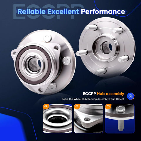 Drop In Direct Fit Wheel Hub Bearing And Assembly Replacement For Dodge Durango And Jeep Grand Cherokee 2011 To 2023, showing front and side views