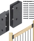 Heavy Duty Stainless Steel Deck Railing Brackets And Connectors For Standard 2X4 Wood Posts adjustable supports with screws and drill.