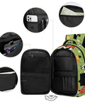 Interior view of Green Grass Farm Cartoon Printed Unisex Backpack with large capacity and multiple compartments.