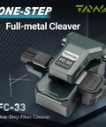 Rock Solid Optical Fiber Cleaver Cuts 250 Micron To 3 Mm Cable Lines Like Butter No Fuss One Step Press Design Yields 72000 Razor Scores For Telecom Techs Demanding Foolproof Splices Daily, full-metal design with FC-33 model visible.
