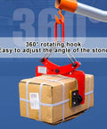 360° rotating hook on Heavy Duty Adjustable Lid Lifter Dolly for easy angle adjustment when hauling stones.