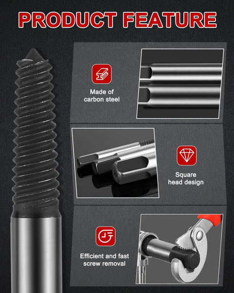 Upgraded 6 Piece Screw Extractor Set For Stripped Broken Stuck Screws Easy Out Damaged Bolt Remover Kit With Durable Carbon Steel Bits