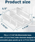 Diagram of product size for 5 Pack Clear Plastic Bottom Guides for Sliding Shower Doors With 1/2 Inch Channels, Snap-In Design