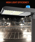 Dusk To Dawn 300W LED Parking Lot Light Hella Bright 5700K 39,000 Lumens Shoebox Outdoor Fixture With Photocell IP66 UL DLC Certified