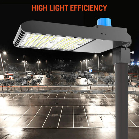 Dusk To Dawn 300W LED Parking Lot Light Hella Bright 5700K 39,000 Lumens Shoebox Outdoor Fixture With Photocell IP66 UL DLC Certified