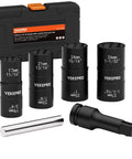6 Piece 1/2 Inch Drive Flip Socket Set with Dual Head Lug Nut Removal Tools Includes Impact Sockets and Reversible Ends