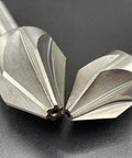 Carbide Chamfer End Mill 60 Degrees With 6 To 8 Flute Deburring Cutter For CNC Router, close-up of cutting ends