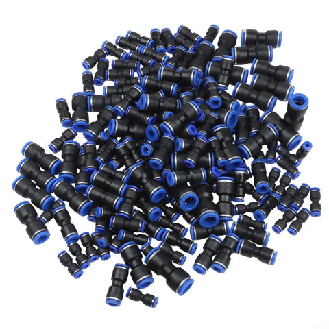 Versatile Quick Connect Air Hose Fitting Kit Push To Connect Pneumatic Coupler Tools For 4mm To 12mm And 1/8 To 1/2 Inch Diverse Tasks Nickel Plated Brass Build Resists Harsh Workshop Grime Effortless Operation With Circular Release Ring, assorted push-fit couplers