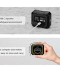 Pro Level Digital Angle Finder With Laser And Magnetic Base And Usb Rechargeable Electronic Inclinometer For Woodworking and Construction Projects, showing USB-C connection and compact size.