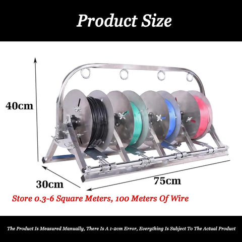 Heavy Duty Wire Spool Rack With Four Rods Multi Purpose Cable Dispenser And Organizer for Electrical Use, size 75x30x40 cm