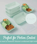 20-Piece One-Compartment Meal Prep Containers With Lids PFAS And BPA Free Materials shown with wraps and beans inside.
