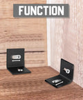 Tough As Nails Table Top Fasteners Heavy Duty Steel Furniture Connectors Classic Black showing function of steel brackets for joints.