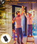 Family decorating with Remote Controlled 50 Ft G40 Globe LED Outdoor String Lights With 25 Plus 1 Shatterproof Bulbs IP45 Weatherproof