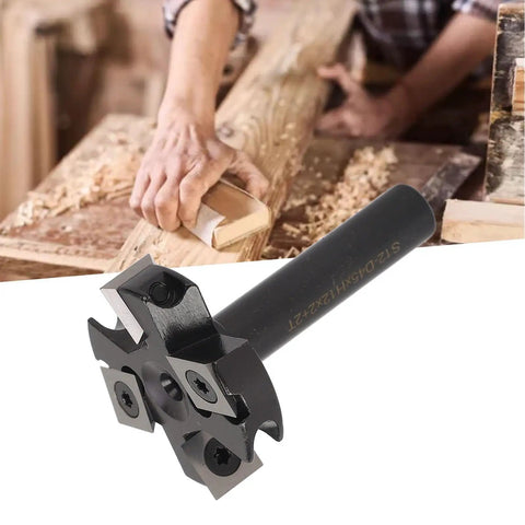 Beefy Slab Flattening Router Bit With One And Three Quarters Inch Diameter Heavy Duty Planer Bit Indexable Blade Vise And 4 Flute Blades