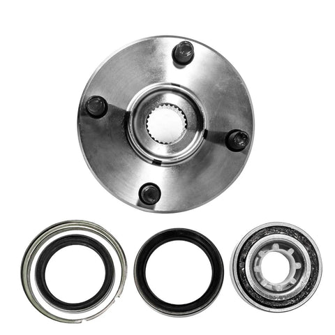 Front Wheel Bearing And Hub Assembly Pair For 1988 To 2002 Toyota Corolla, 1998 To 2002 Chevy Prizm, And 1993 To 1997 Geo Prizm 4 Lug Non ABS Hub Repair Kit OEM Grade