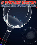 Close-up of unbreakable three and a quarter inch transparent acrylic golf tee with big cup and eight prongs design for reducing spin.