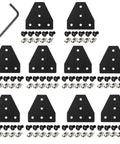 No Fuss Tough As Nails 2020 Aluminum Extrusion Connector Kit with 10 black connector plates and locking T nuts for DIY builds.