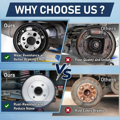 Comparison of Heavy Duty Rear Brake Drum Replacement Built Tough For Killer Stopping Power And Rock Solid Durability On Your Scion IQ and competitors.