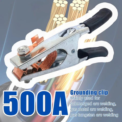 Heavy Duty 500A Welding Ground Clamp For Automotive Use Iron Electroplated Earth Clip with ergonomic handle