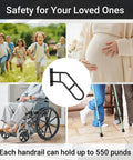 Tough As Nails U Shape Handrails For Outdoor Steps And Deck Wall Mount Grab Bar For Elderly Safety Support Heavy Duty Stair Railing closeup.