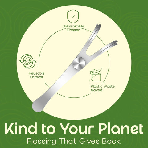 Compatible With Floss Refills Refillable Stainless Steel Dental Floss Holder showing durable design and eco-friendly benefits