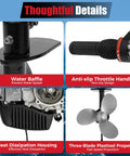 4 Stroke 53.2cc Outboard Motor with air cooling hand start gasoline engine for inflatable fishing boats yachts water sports shown in detail