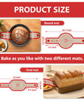 Nonstick Silicone Bread Sling Set Oval And Round Easy Grab Handles Reusable Sourdough Tools For Baking Dutch Oven Accessories Kitchen Heat Resistant Red with product size dimensions