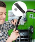 36Pcs 14G J Bend Mountain Bike Spokes Set Premium Steel Wheel Spokes 260mm Length MTB Rim And Hub Compatible Durable Cycling Spokes For Build And Repair being installed by a cyclist