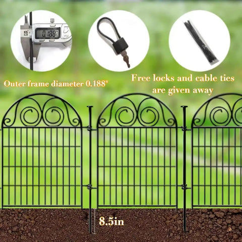 Tall Garden Dog Fence With Gate 36 Inches High 30.6 Feet Long 14 Panels Black Heavy Duty Metal Temporary Fence Outdoor Barrier
