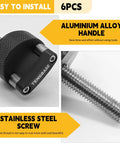 Close-up of the Quick Release Thumb Screw Jeep Hard Top Fastener Kit for Wrangler JK 2007 to 2018, JL 2018 to 2022 and Gladiator JT, showing aluminum handle with D-ring.