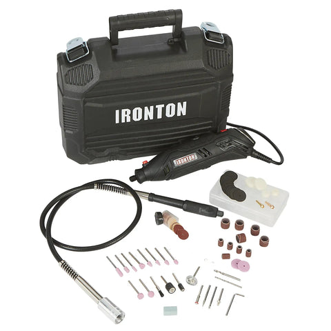 Pro Grade 107 Piece Rotary Multitool Kit With 35000 RPM Variable Speed Dial And All The Beast Mode Accessories for sanding and polishing.