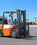 Heavy Duty Industrial Electric Pallet Jack And Forklift Truck For Warehouse Material Handling Pallet Transport Cargo Loading Factory Logistics Distribution Center Operations And Efficient Cargo Moves, orange forklift