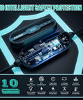 Portable Tesla Ev Charger Built For Home Level 1 And 2 Quick Charging 16 Amp 25 Foot Cable Etl Certified showcasing safety features and design.