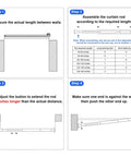 Installation steps for Heavy Duty Tension Curtain Rod 43 To 162 Inches No Drilling Adjustable 1.26 Inch Diameter in windows.