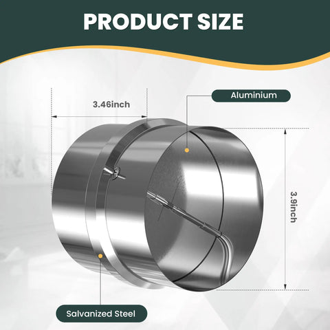 Snag This Heavy Duty 4 Inch Backdraft Damper With Spring Loaded Inserts To Slam Shut Against Crunky Drafts And Stinky Odors Backflow In Your Metal Duct Work Perfect For Range Hoods Dryer Vents And Bathroom Exhaust Fans To Keep Your Rig Airtight And Fresh