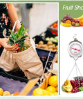 Two Pack 110 Lb Large Display Hanging Scales With Scoops And Chains For Produce Kitchen Dial Weight Scales