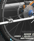 Derailleur Hanger Alignment Gauge Tool For Bikes With 20 To 29 Inch Wheels Pro Grade Stainless Steel 304 Wheel Straightening Tool For MTB And Road Bikes Easy Quick Fix For Everyday Rides And Fine Tuning attached to bike wheel