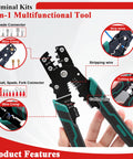 All In One 1100 Pcs Insulated Wire Connector Kit With Ring Butt Spade Fork Terminals Color Coded 22 To 10 AWG Red Blue Yellow Includes Multifunction Crimping Tool Brass Inserts PVC Insulation Durable Pro Grade