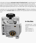 Front view of A1 Mini Extruder Replacement Toolhead with hardened steel dual gear, filament cutter, and motor for Bamboo Lab A1 Series