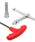 Components of the 3.75 Inch 4-Jaw Self-Centering Lathe Chuck Set with 1-Inch By 8TPI Thread, including tightening key and accessories.