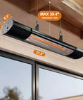 Outdoor Electric Infrared Patio Heater With Remote Control Wall Or Ceiling Mount 1500W Cozy Indoor Outdoor Use