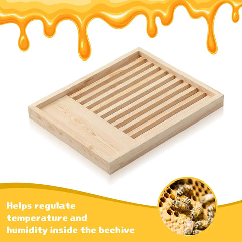 Two Pack Ten Frame Beehive Slatted Rack Kit For Beekeepers, Pro Grade Durable Pine Wood Frames, 19.9 x 16.3 x 1.97 Inches