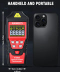 All-In-One Dual Mode Laser And Contact Tachometer With Rechargeable Battery Pro-Grade Photo Sensor RPM Meter Ranges 10 To 99999 And 1 To 19999 Backlit Display Hold Max Min Avg Hi Low Alarm, 14cm tall