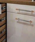 Brown Silicone Corner Guards For Furniture And Drawer Handles Soft Round Edge Protectors on silver handles in kitchen