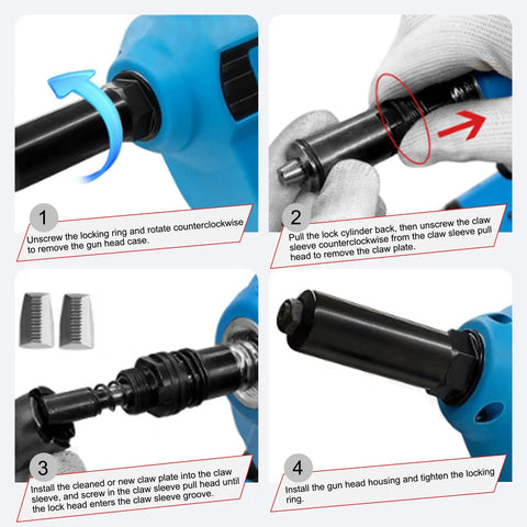 Cordless Pop Rivet Gun Powered By A Quiet Brushless Motor And Rock Solid Lithium Battery Delivering Effortless Automatic Recoil assembly guide steps.