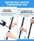 Corner Shower Caddy Tension Pole 4 Tier Rustproof Shelves Adjustable assembly instructions with hands showing pole adjustment.