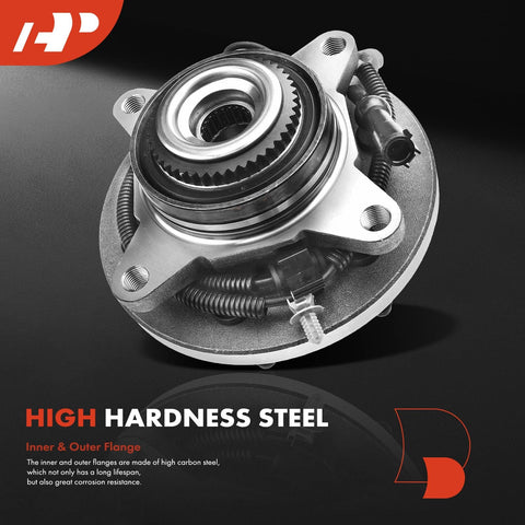 Two Front Wheel Bearing And Hub Assembly With ABS For Ford F 150 F150 2009 2010 4WD Only 6 Lug Compatible Replacement shown