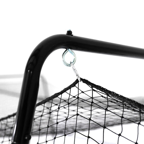 Corner of 40 Foot Collapsible Batting Cage For Backyard Or Indoor Baseball And Softball Practice With A Heavy Duty Rust Resistant Steel Frame