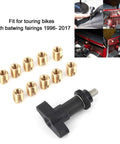 Beefed Up Batwing Fairing Brass Bolt Kit For Motorcycles 1996 2017 With T Handle Tools Self Tapping Inserts M10 displayed